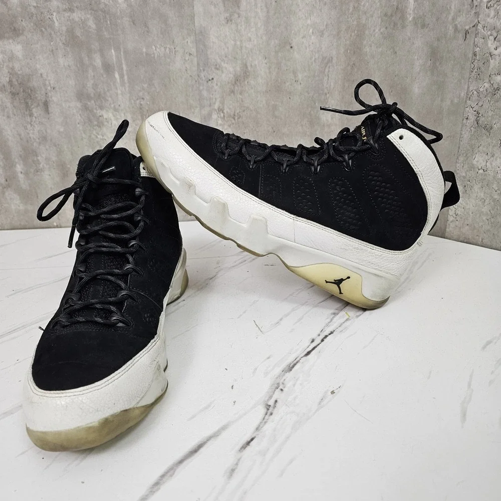 Nike Mens Size 11.5 Air Jordan 9 City of Flight Retro‎ OG Black White 302370-021